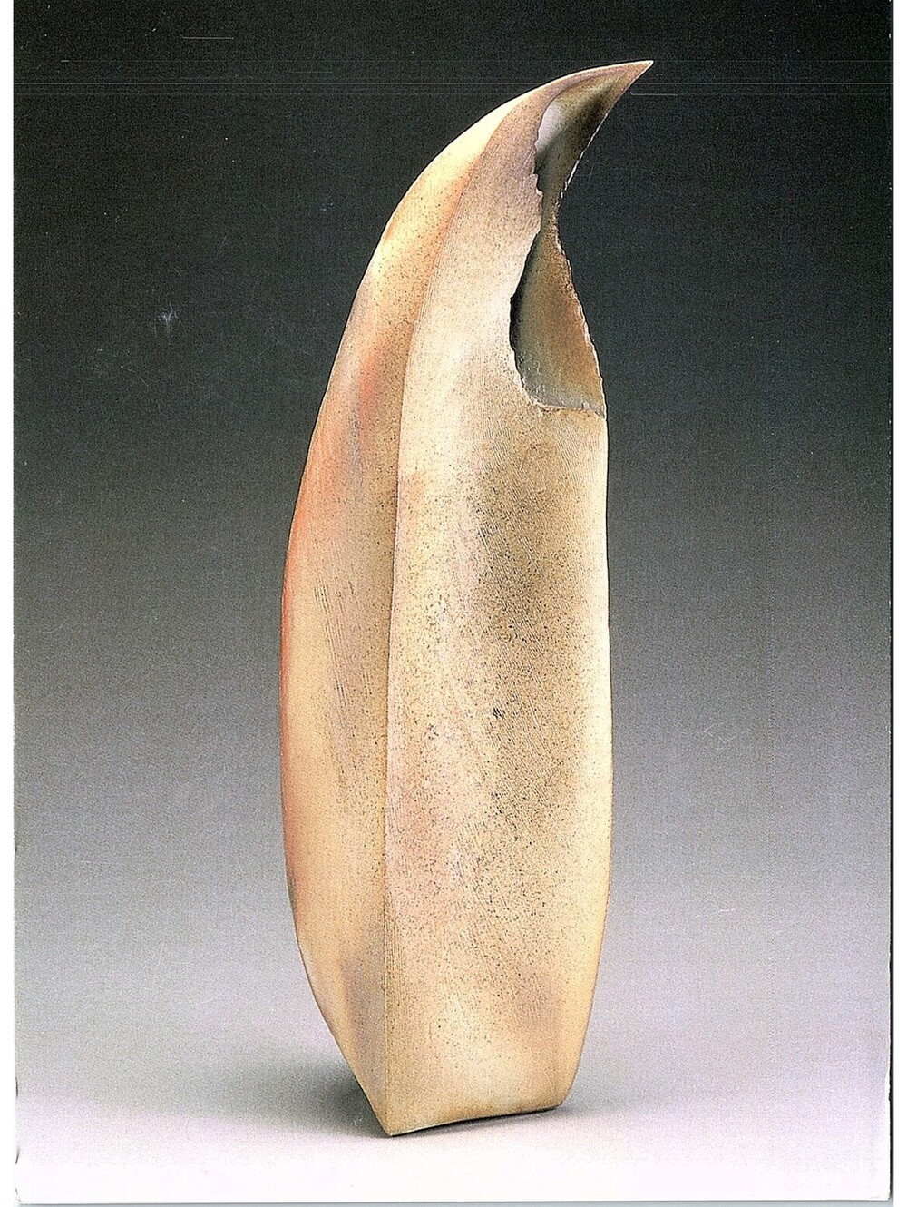 Vintage Postcard Prayer Anagama Fired Clay Sculpture Ruri Oregon